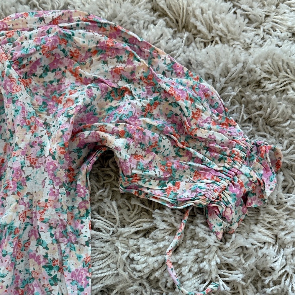 Faithfull the Brand Tonia Floral Mini Dress Pink White Size 2 NWT - Picture 5 of 8